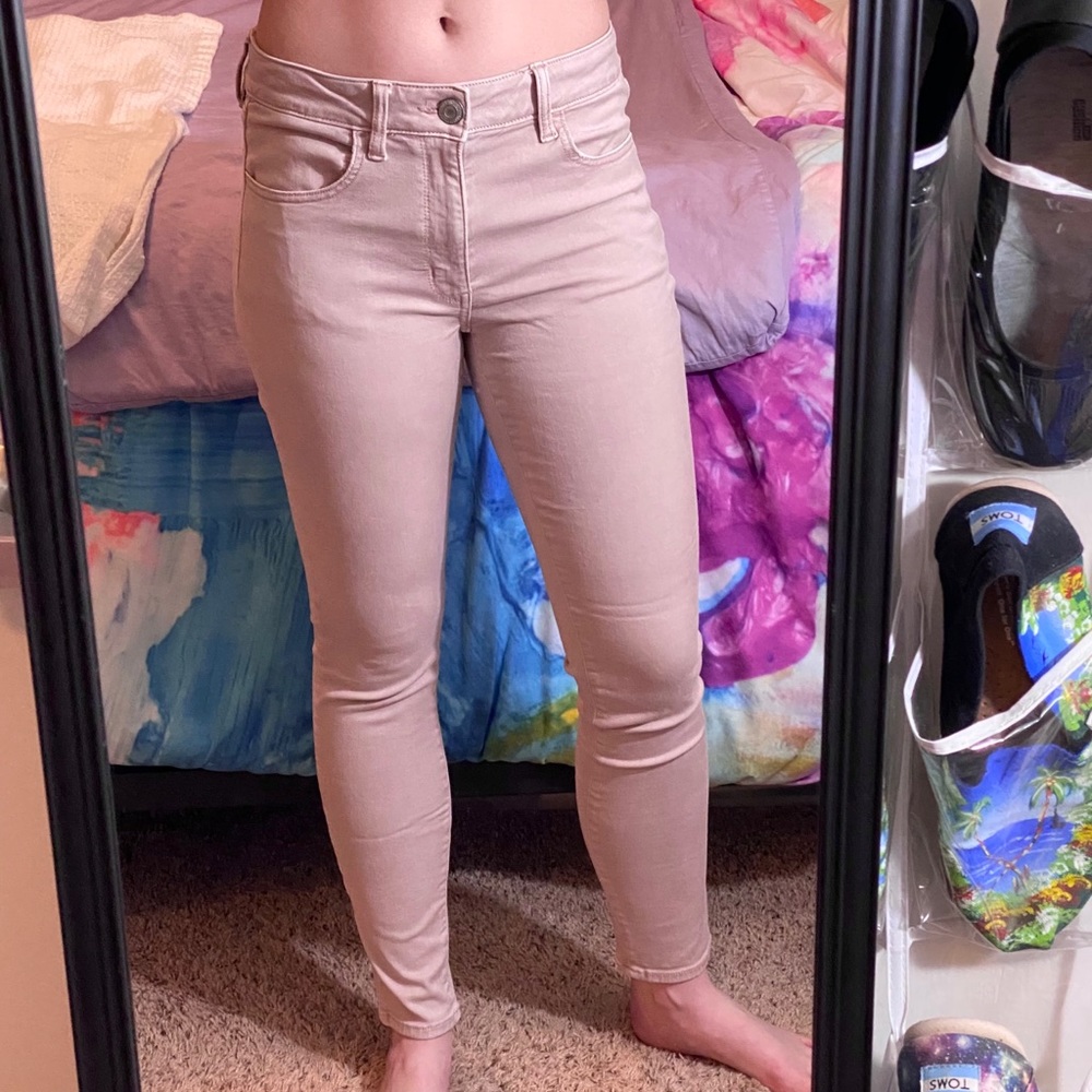 American Eagle High Rise Jeggings Light Pink